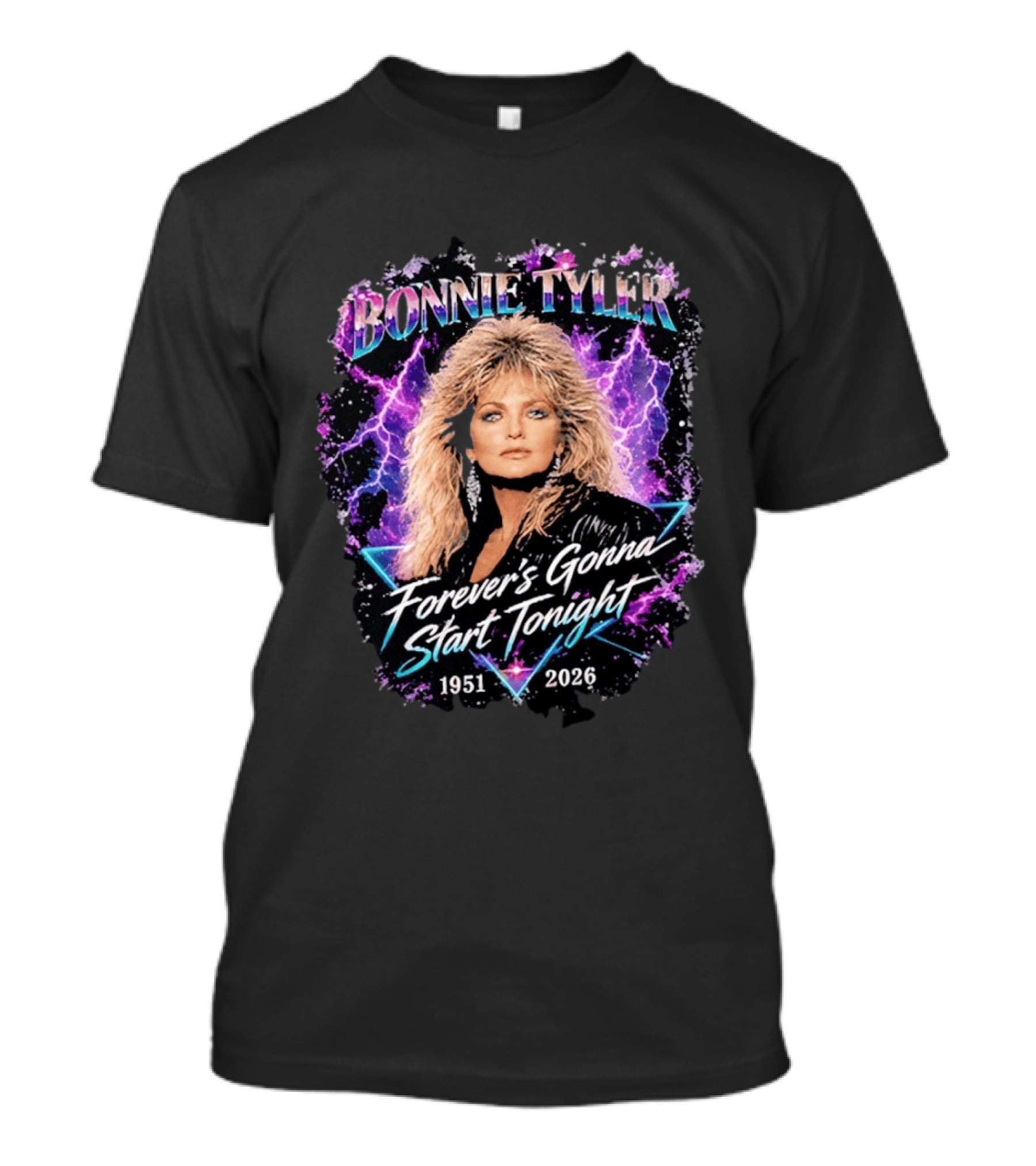 Bonnie Tyler Forever's Gonna Start Tonight 1951 2026 Lightning T-Shirt