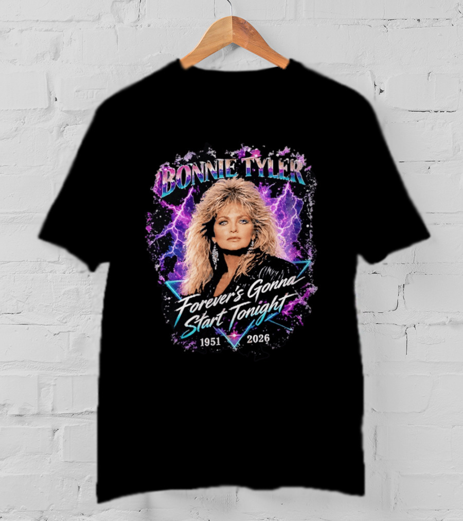 Bonnie Tyler Forever's Gonna Start Tonight 1951 2026 Lightning T-Shirt