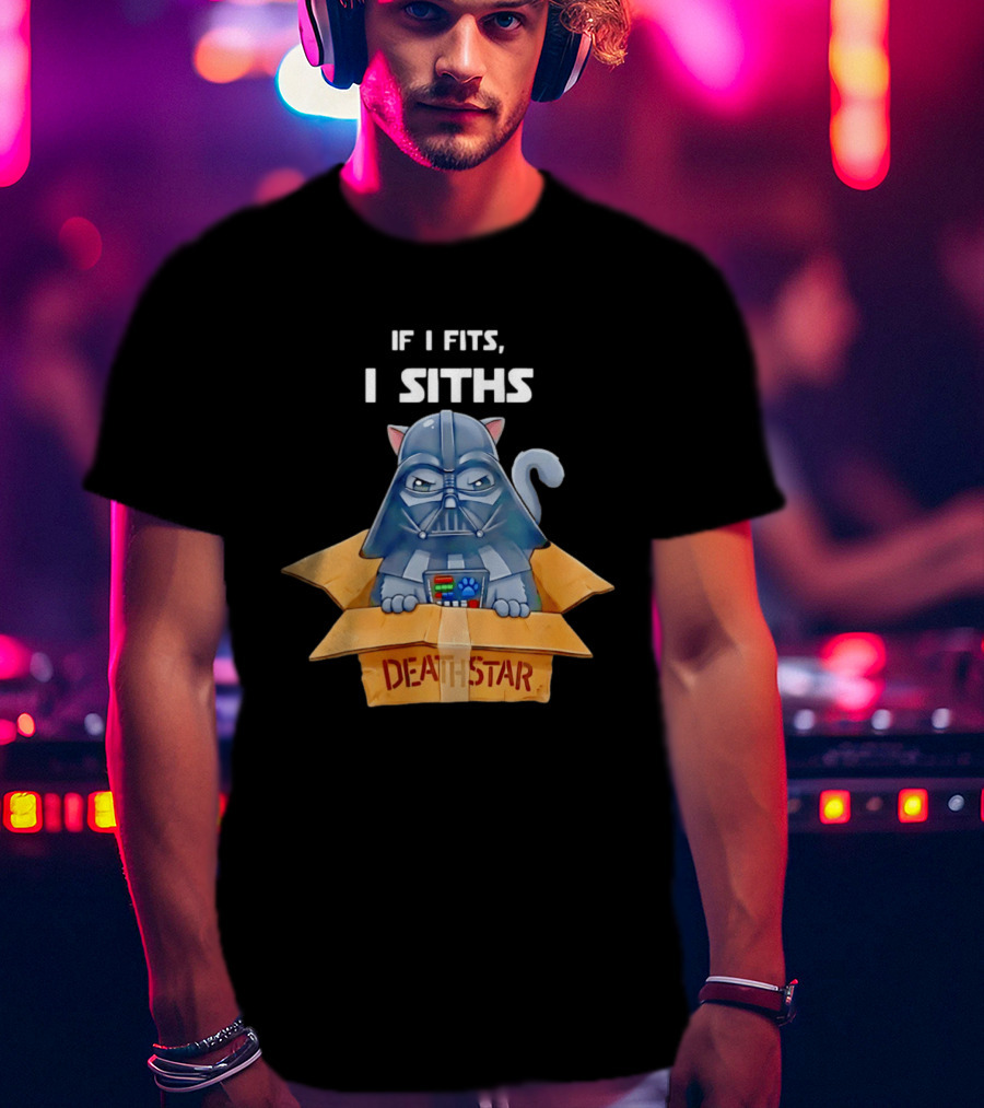 If I Fits I Siths Darth Vader Cat In Death Star Box T-Shirt