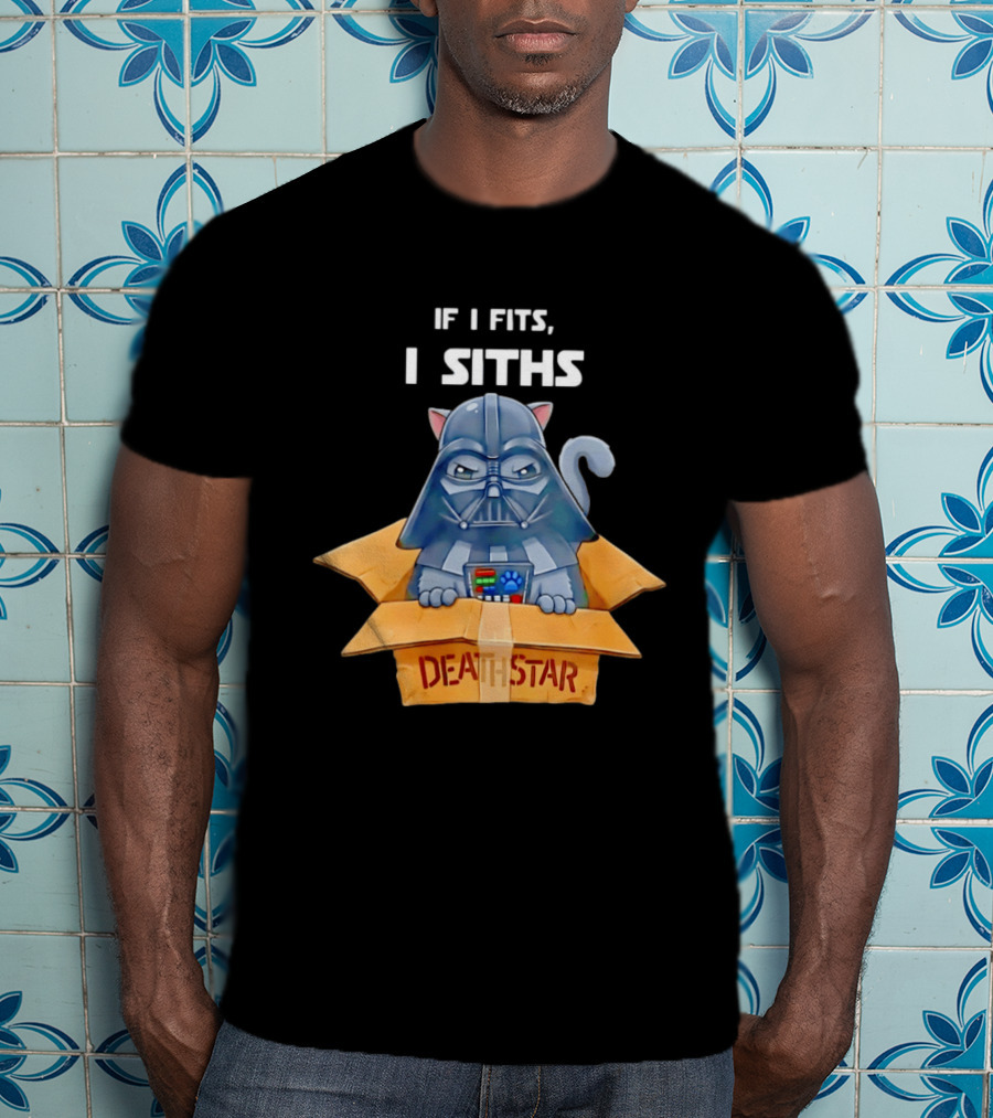 If I Fits I Siths Darth Vader Cat In Death Star Box T-Shirt
