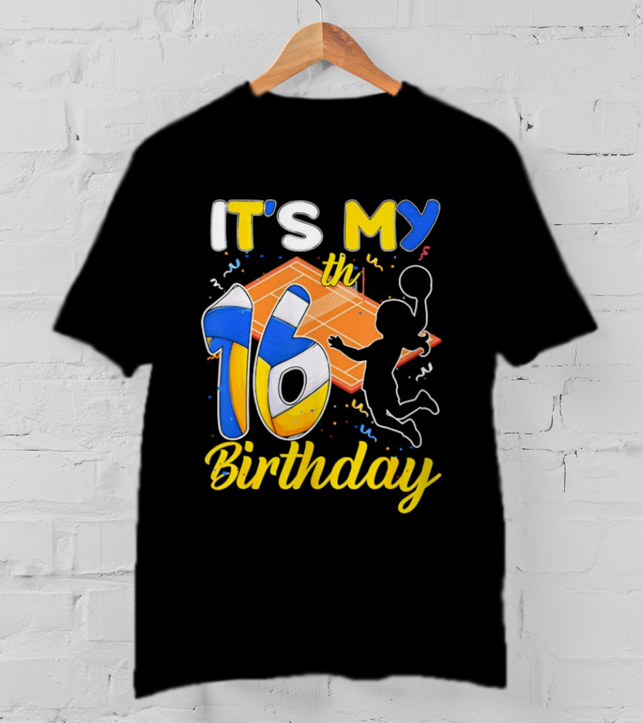 It's My 16th Birthday Volleyball Court T-Shirt