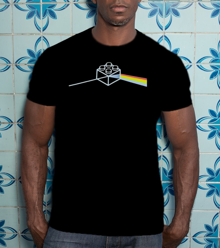Dark Side Of The Brick Prism Rainbow Block T-Shirt