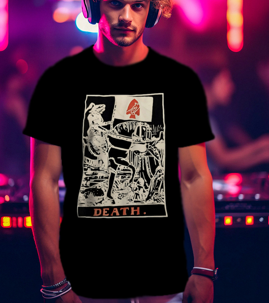 Death Tarot Card Knight Arrowhead Symbol Flag T-Shirt