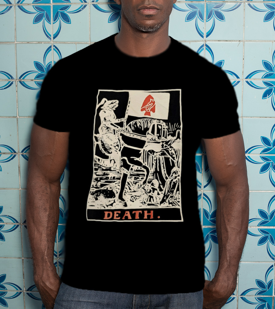 Death Tarot Card Knight Arrowhead Symbol Flag T-Shirt