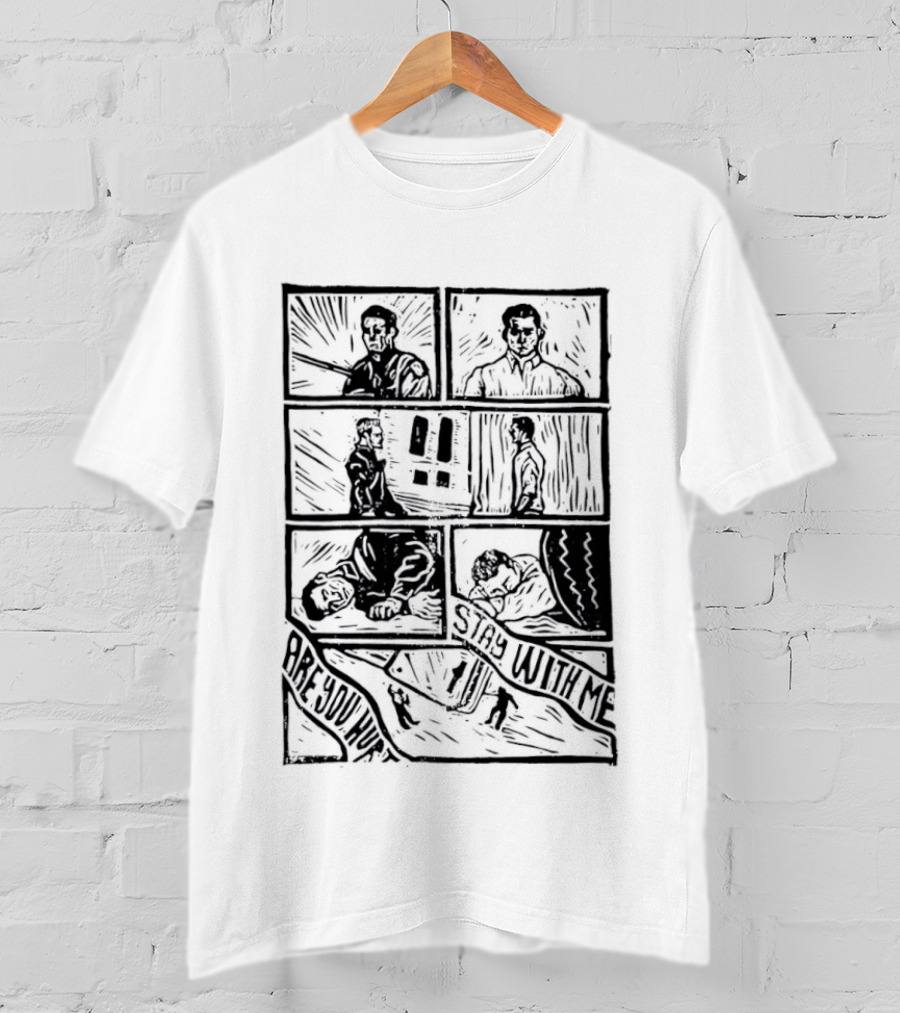 Are You Hurt Stay With Me Comic Panel Sequence T-Shirt