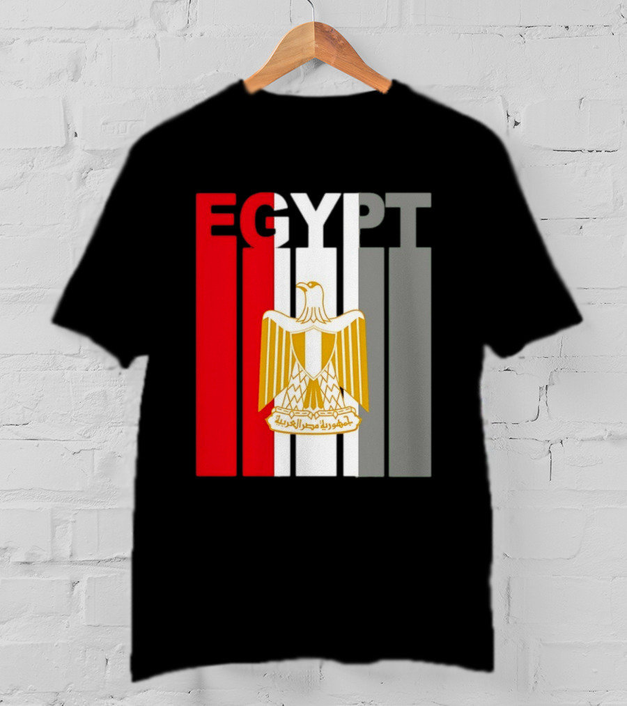 Egypt Flag Colors With Eagle Coat Of Arms T-Shirt