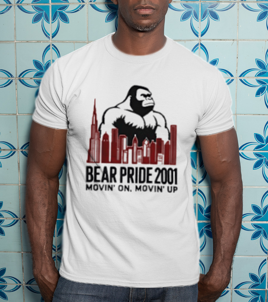Bear Pride 2001 Movin' On Movin' Up Gorilla Skyline Cityscape T-Shirt