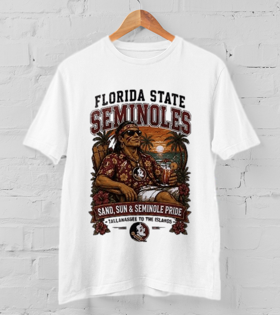 Florida State Seminoles Sand Sun Seminole Pride Tallahassee To The Islands T-Shirt