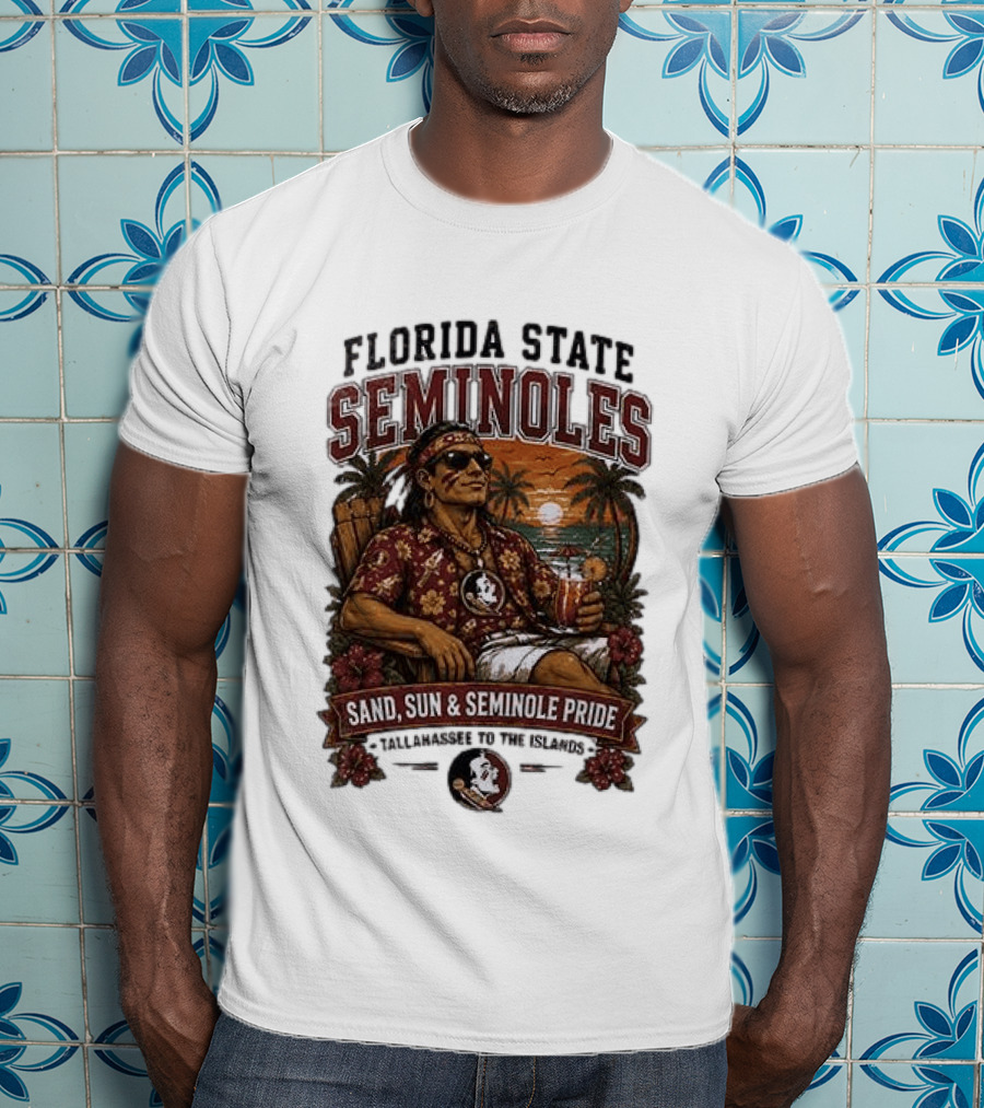 Florida State Seminoles Sand Sun Seminole Pride Tallahassee To The Islands T-Shirt