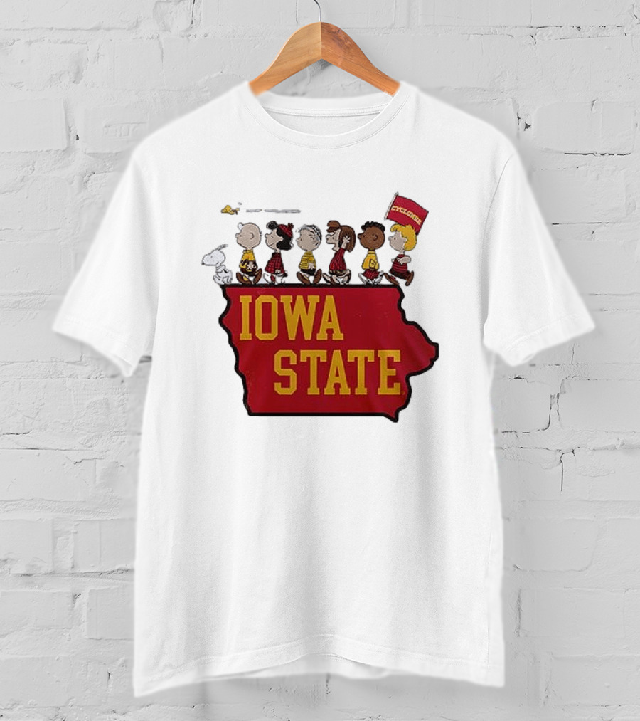 Iowa State Cyclones Peanuts Characters Marching With Snoopy And Friends T-Shirt