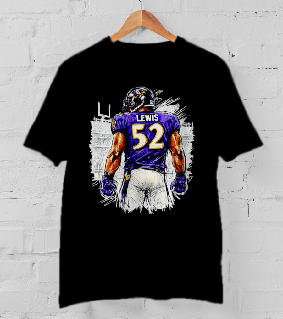 Ray Lewis Baltimore Ravens 52 Lewis Football Legendary Linebacker Ravens NFL Team T-Shirt