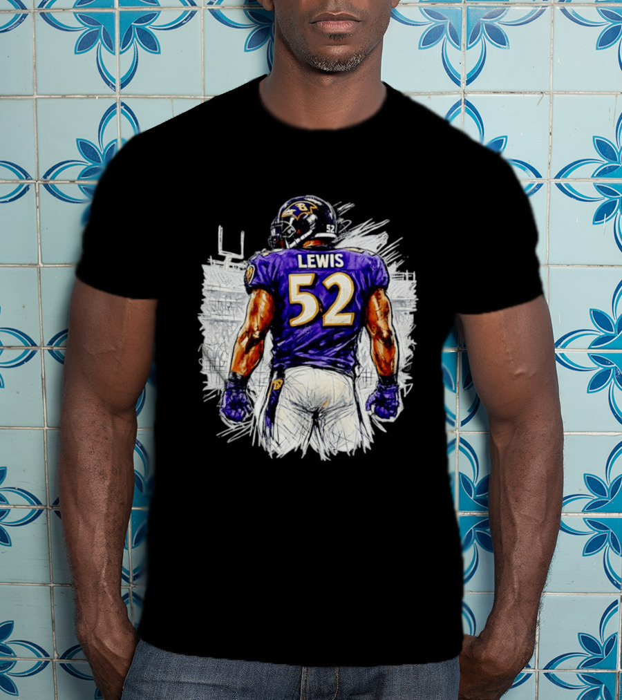Ray Lewis Baltimore Ravens 52 Lewis Football Legendary Linebacker Ravens NFL Team T-Shirt