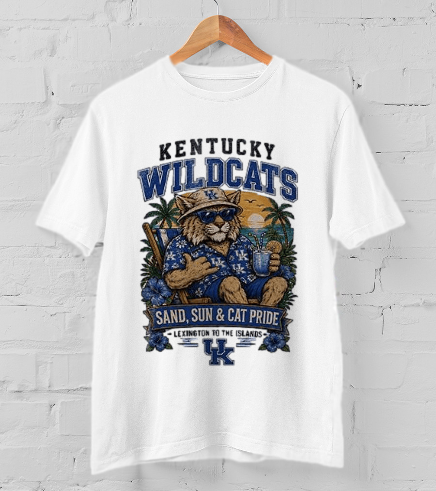 Kentucky Wildcats Sand Sun Cat Pride Paradise Lexington To The Islands T-Shirt