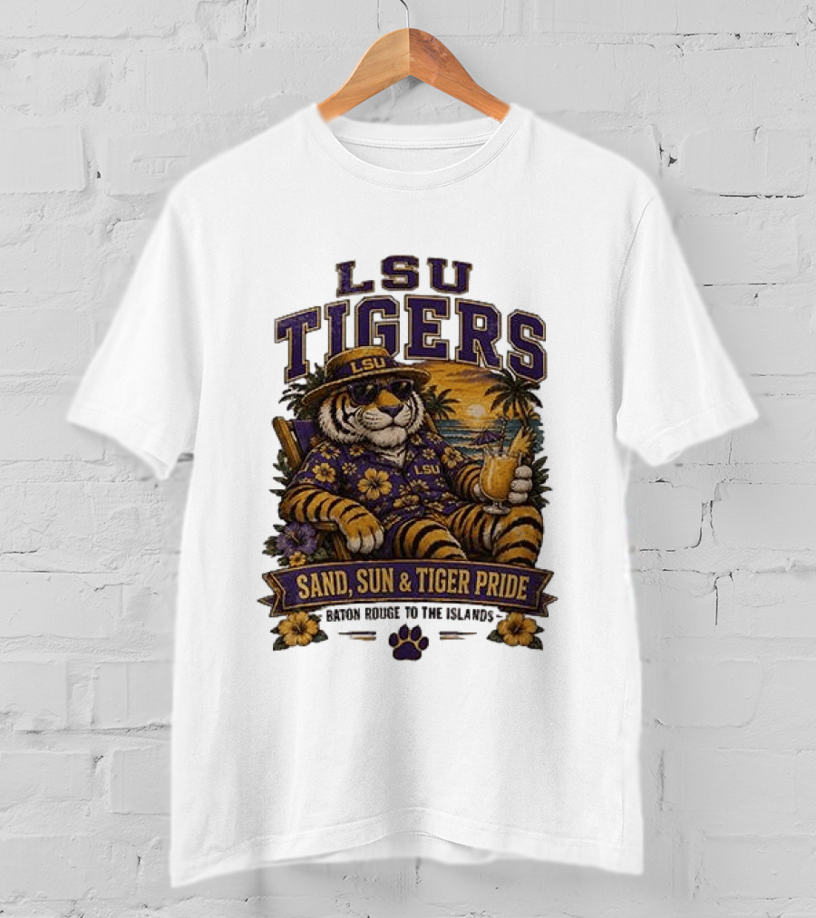 LSU Tigers Sand Sun And Tiger Pride Baton Rouge To The Islands T-Shirt