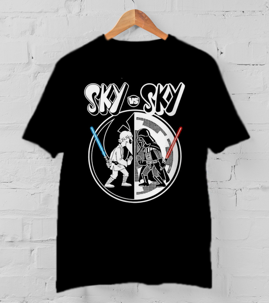 Sky Vs Sky Luke Skywalker Darth Vader Lightsaber Duel T-Shirt