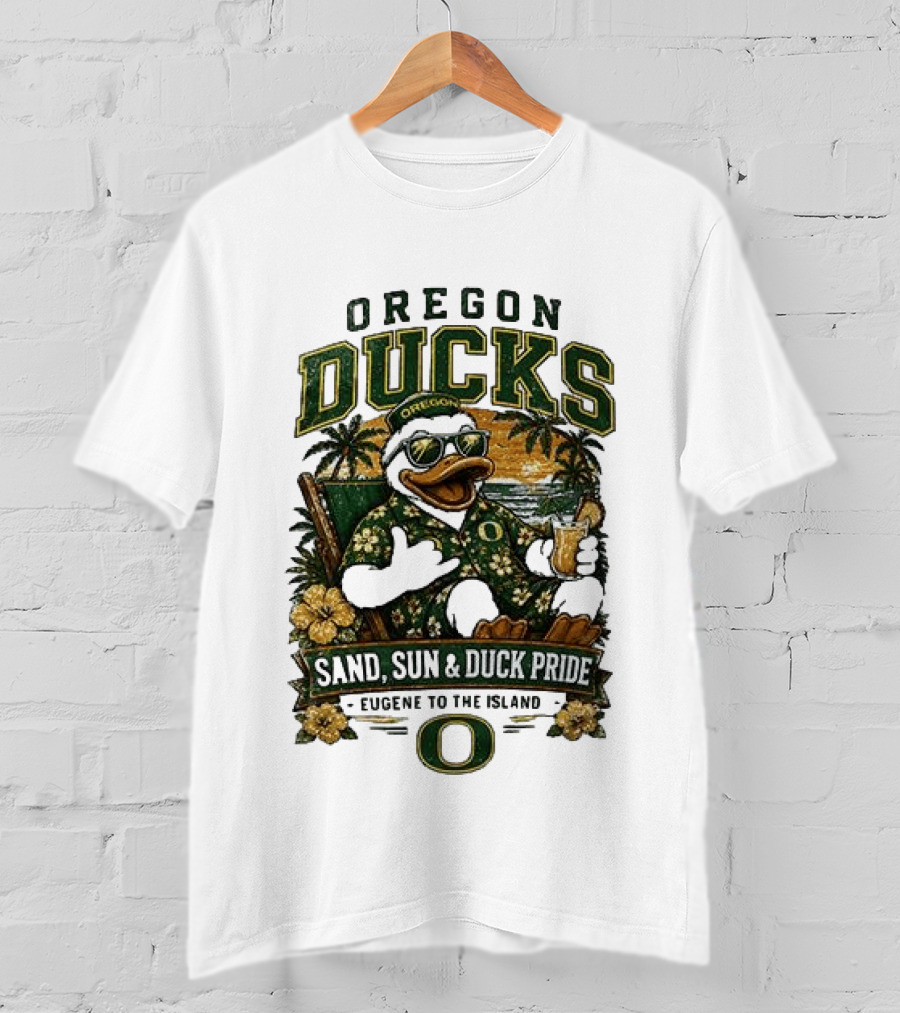 Oregon Ducks Sand Sun Duck Pride Eugene To The Island T-Shirt