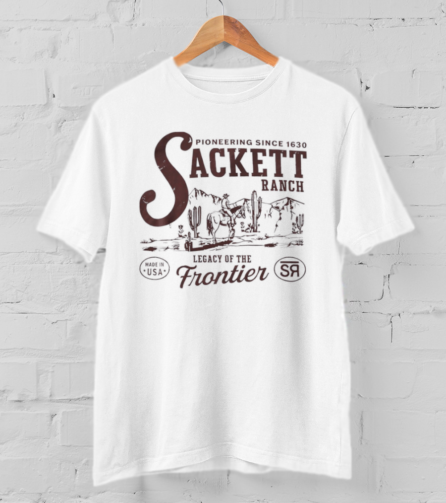 Sackett Ranch Pioneering Since 1630 Legacy Of The Frontier Desert Landscape T-Shirt