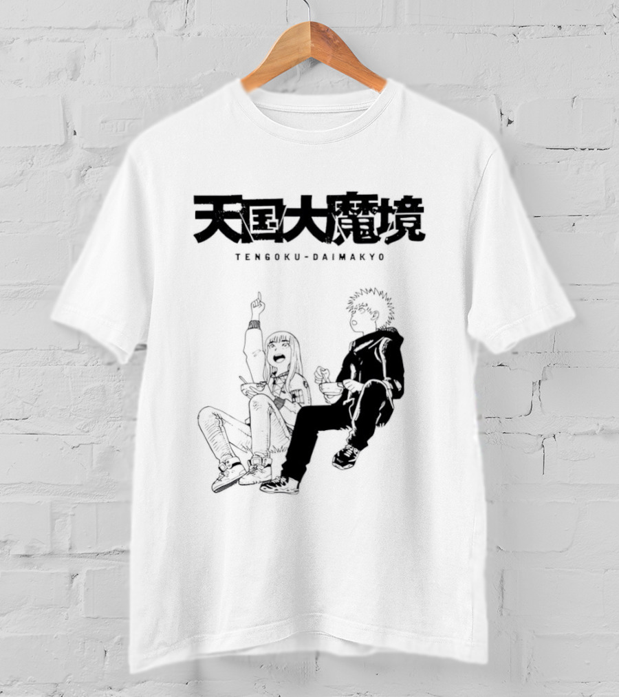 Tengoku Daimakyo Anime Characters Sitting Together Eating T-Shirt