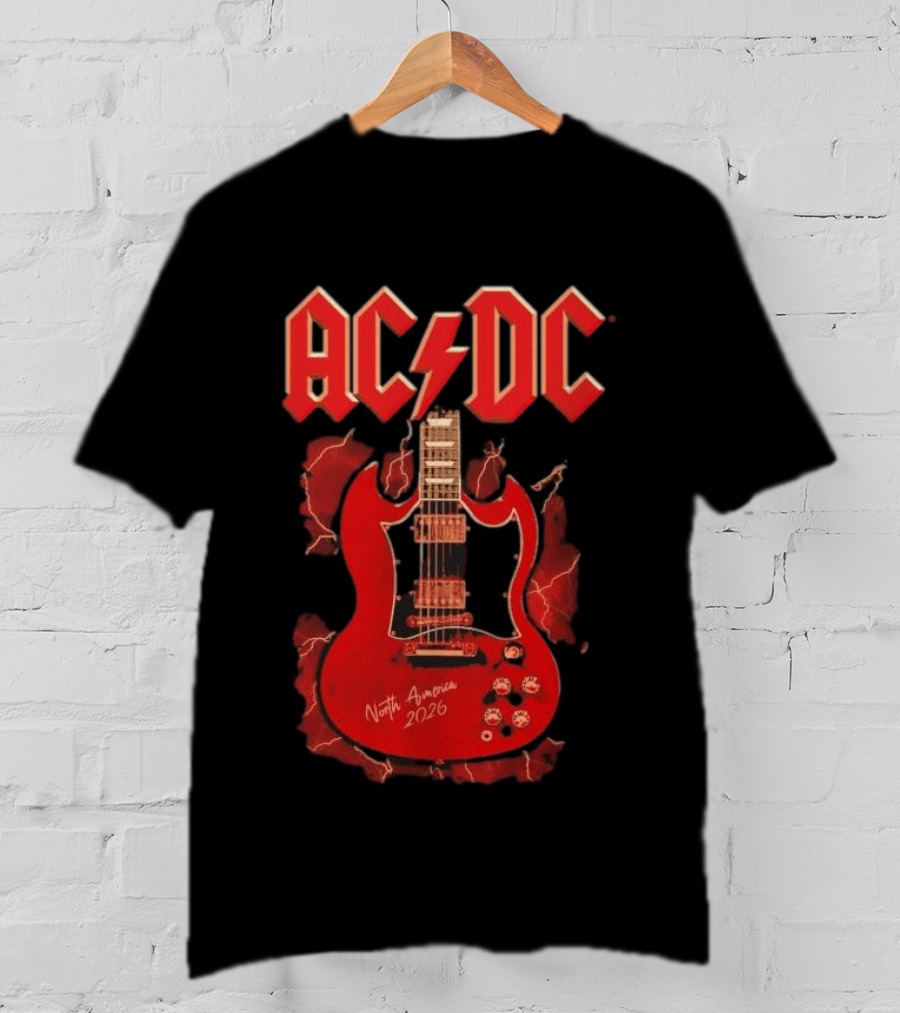 ACDC PWR Up Tour 2026 North America Angus Guitar Electro T-Shirt