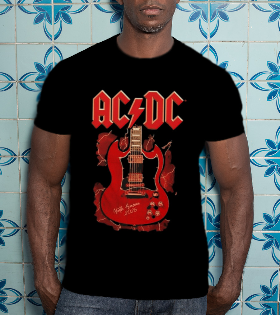 ACDC PWR Up Tour 2026 North America Angus Guitar Electro T-Shirt