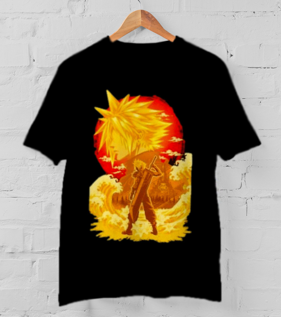 Cloud Strife Final Fantasy VII Shinra Ukiyo E Wave T-Shirt