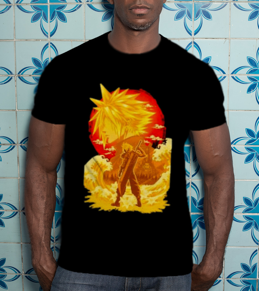 Cloud Strife Final Fantasy VII Shinra Ukiyo E Wave T-Shirt