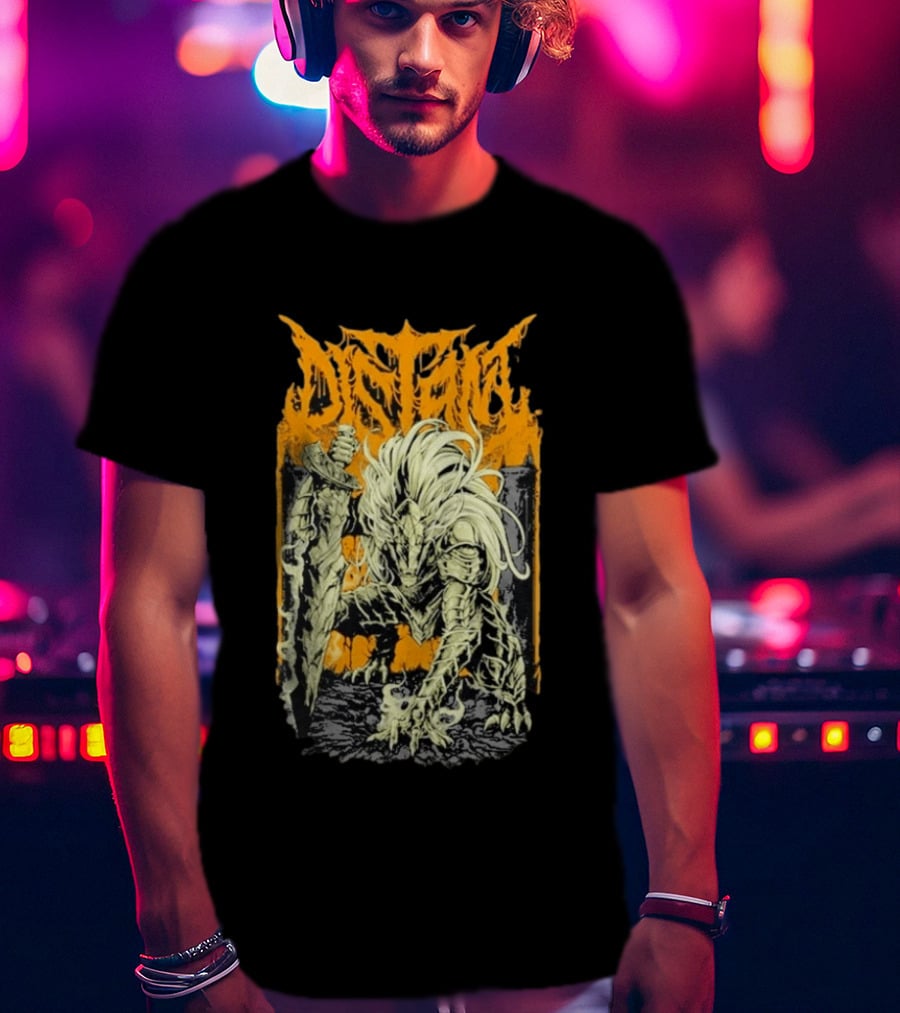 Distant Black Blade Dark Fantasy Warrior With Sword T-Shirt