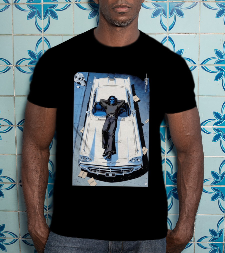 Filter Charlotte You Are The Content Now Tour Blue Skull Man On Classic Car T-Shirt
