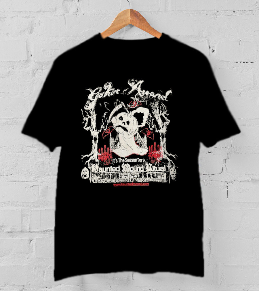 Haunted Mound Gather Around It's The Season For A Ritual Www.hauntedmound.com T-Shirt