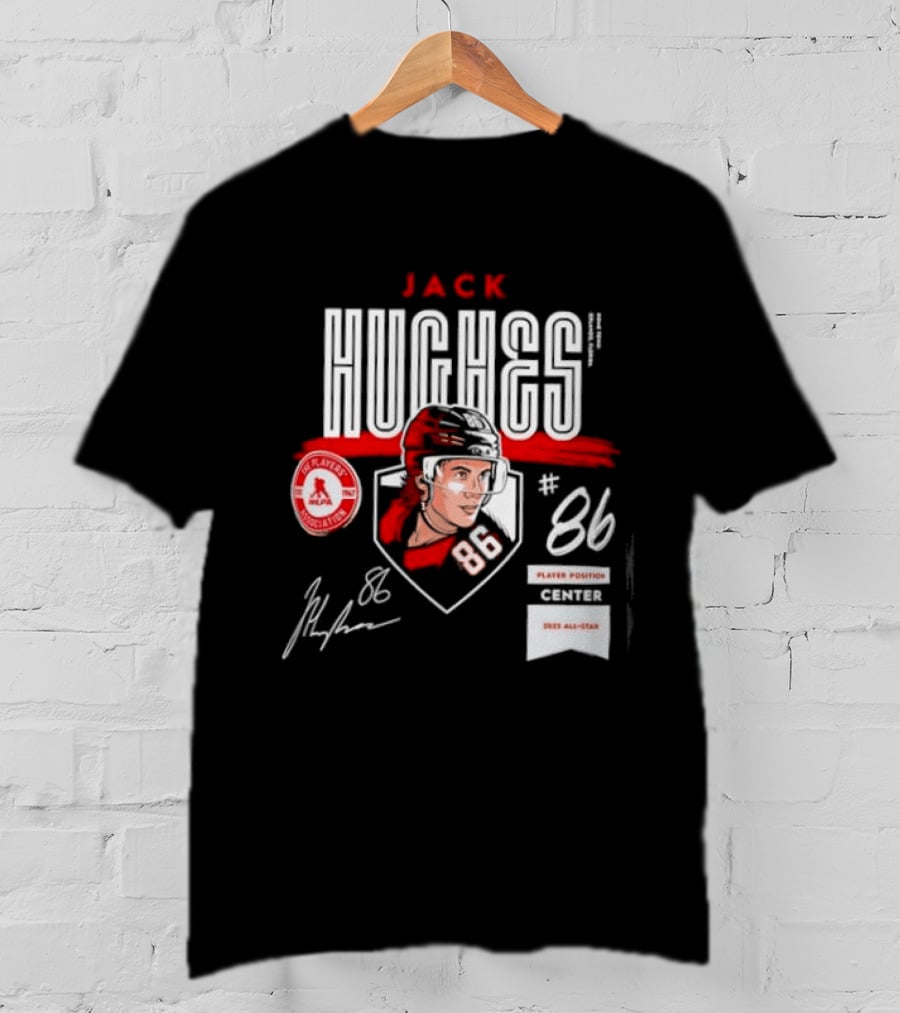 Jack Hughes NHLPA Signature 2023 All Star Center #86 T-Shirt