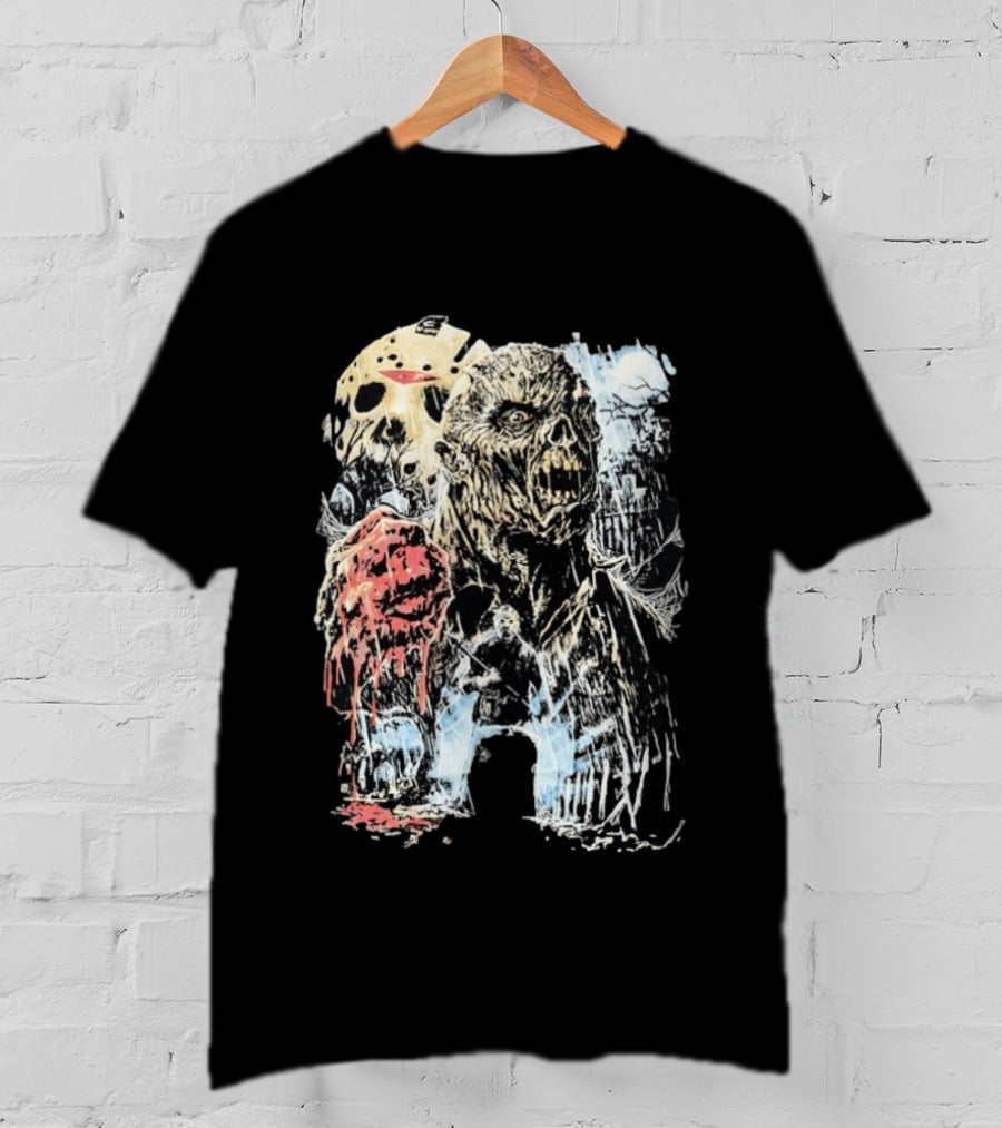 Jason Voorhees Classic Mask And Horror Icons Friday The 13th T-Shirt