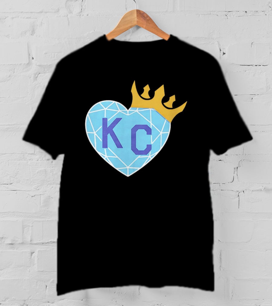 KC Diamond Heart With Golden Crown T-Shirt