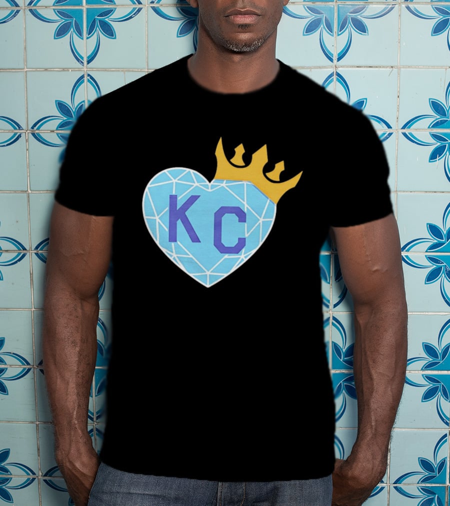 KC Diamond Heart With Golden Crown T-Shirt