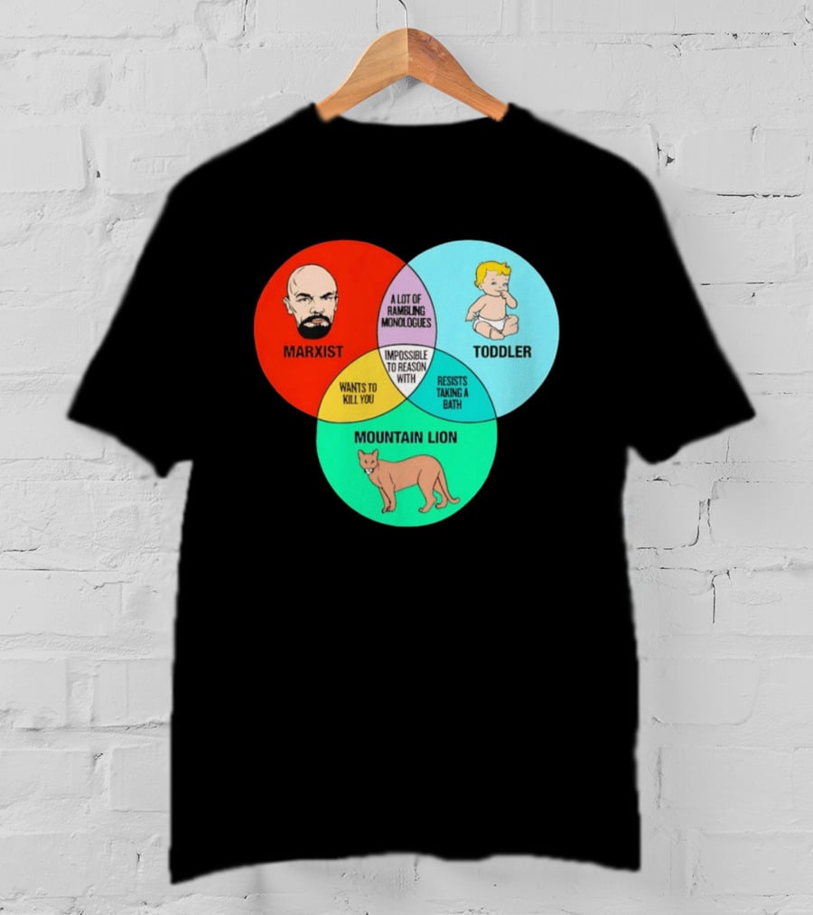 Venn Diagram Humor Marxist Toddler Mountain Lion Impossible To Reason T-Shirt
