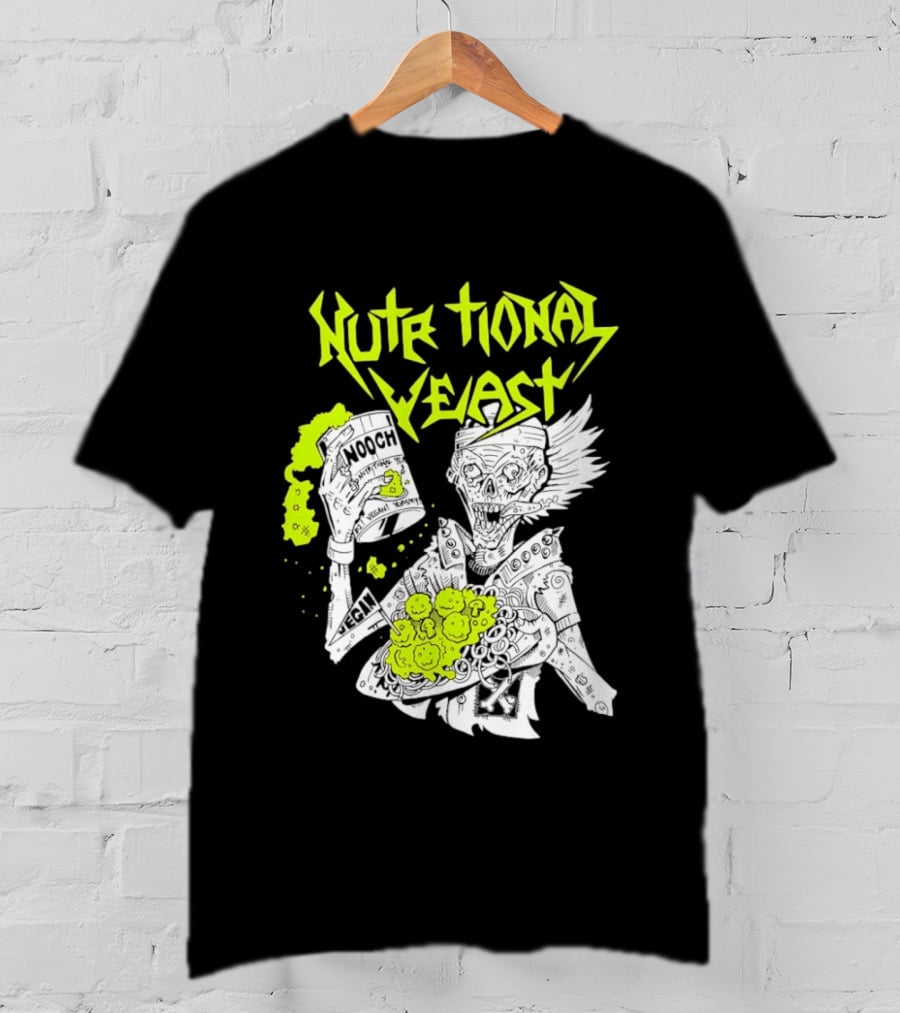 Nutritional Yeast Nooch Vegan Yummy B12 Skeleton T-Shirt