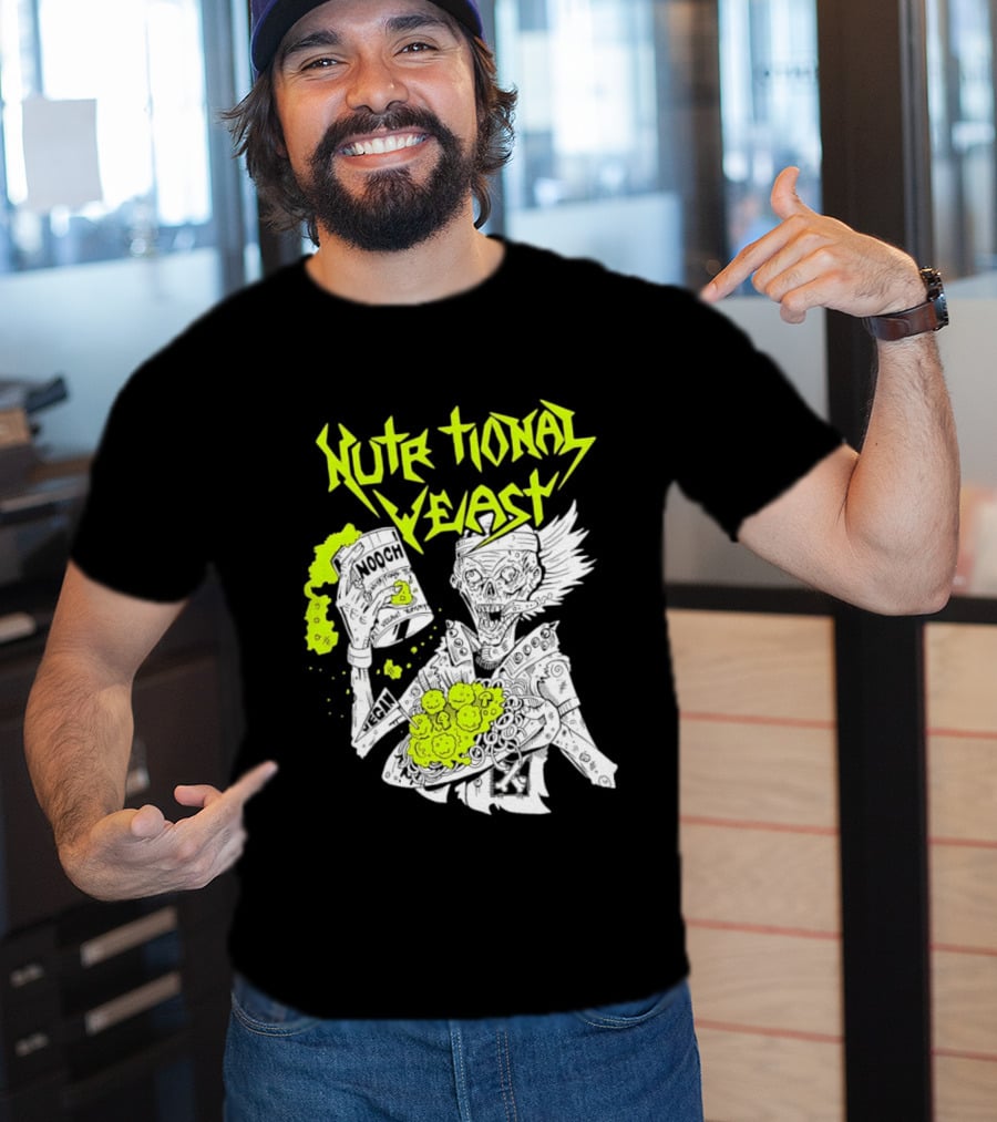 Nutritional Yeast Nooch Vegan Yummy B12 Skeleton T-Shirt