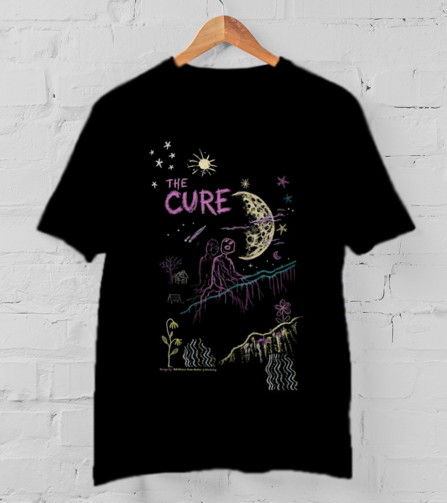 The Cure Chalk Pastel Romance By DotsToLines Chaim Machlev Moonlit Scene T-Shirt