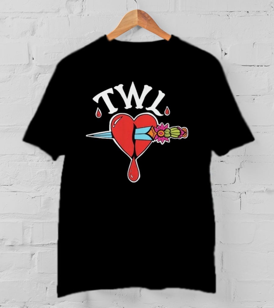 TWL Heart Dagger Tattoo Style Red Dripping Heart T-Shirt