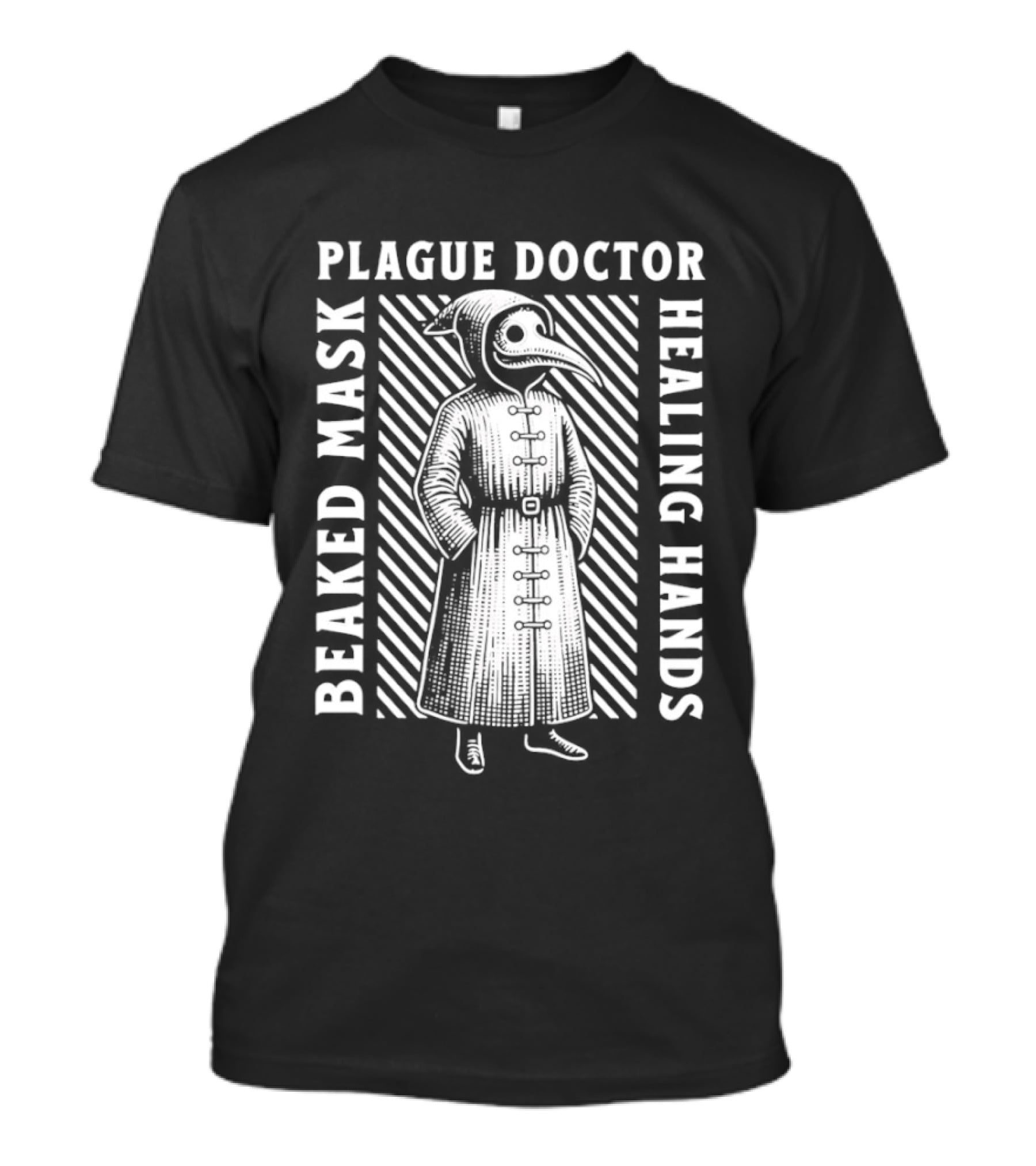 Plague Doctor Beaked Mask Healing Hands Vintage Medical History T-Shirt