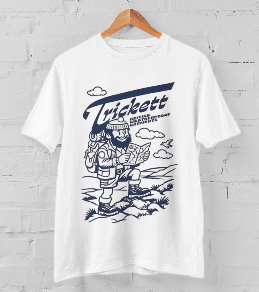 Trickett Hiker In British Landscape With Weatherproof Gear T-Shirt