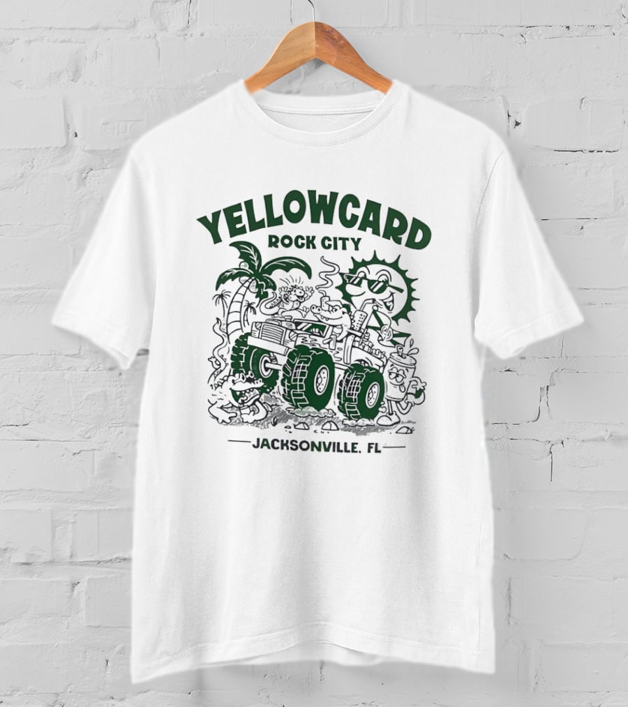 Yellowcard Rock City Jacksonville FL Tropical Adventure Monster Truck T-Shirt