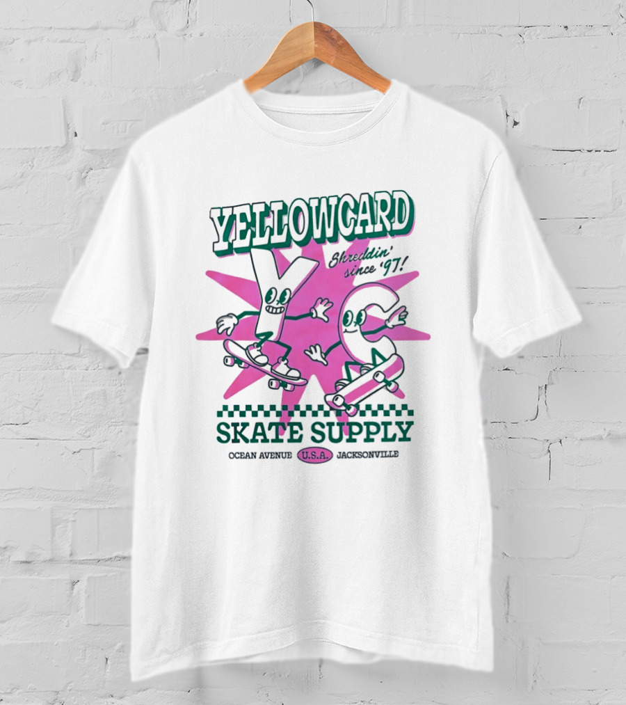 Yellowcard Skatin' Since 97 Ocean Avenue Jacksonville U.S.A. Skate Supply T-Shirt