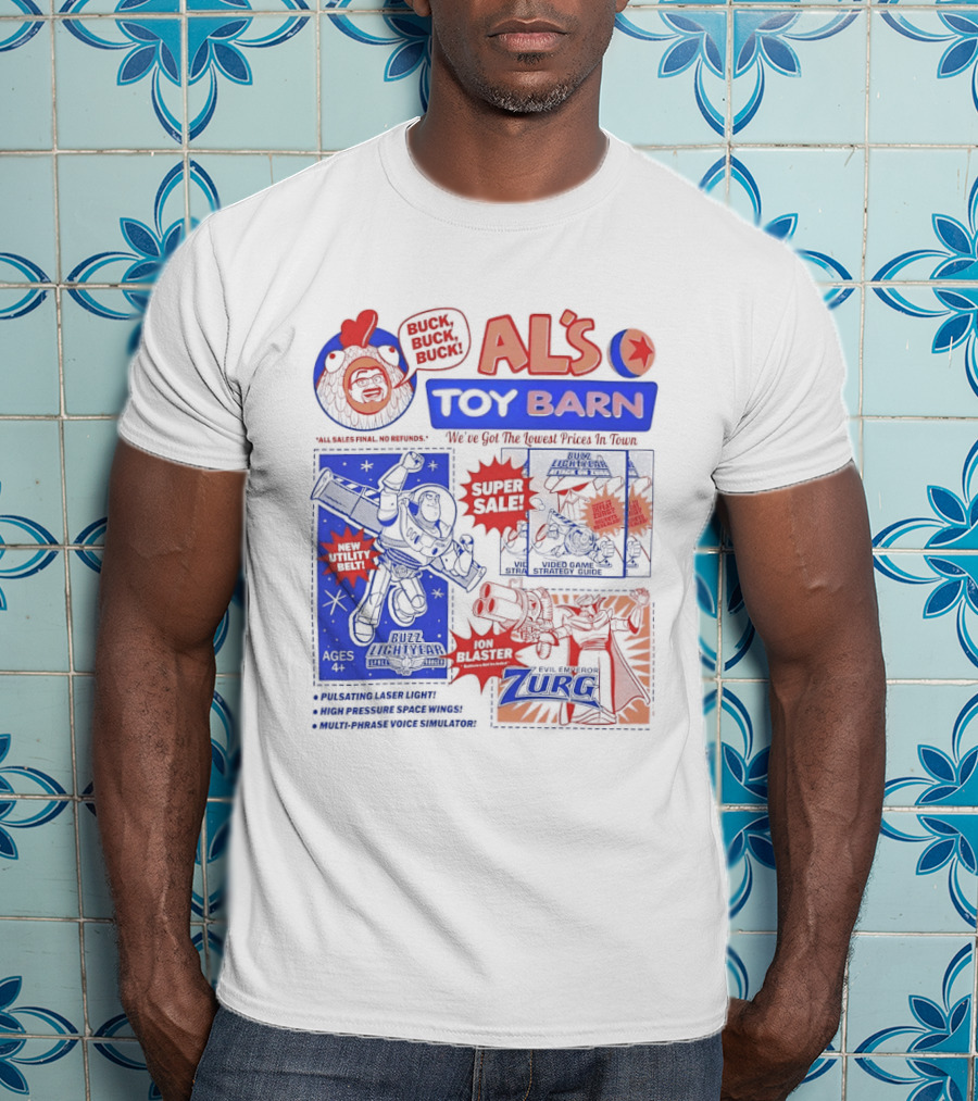 Al's Toy Barn Buzz Lightyear New Utility Belt Emperor Zurg Super Sale T-Shirt