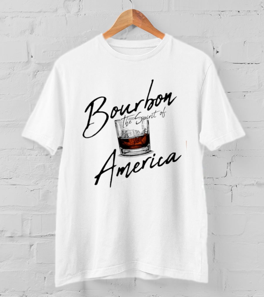 Bourbon The Spirit Of America Whiskey Glass T-Shirt