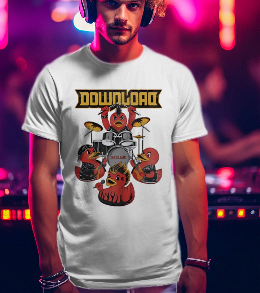 Download Festival Duck Band Rock Drummers T-Shirt