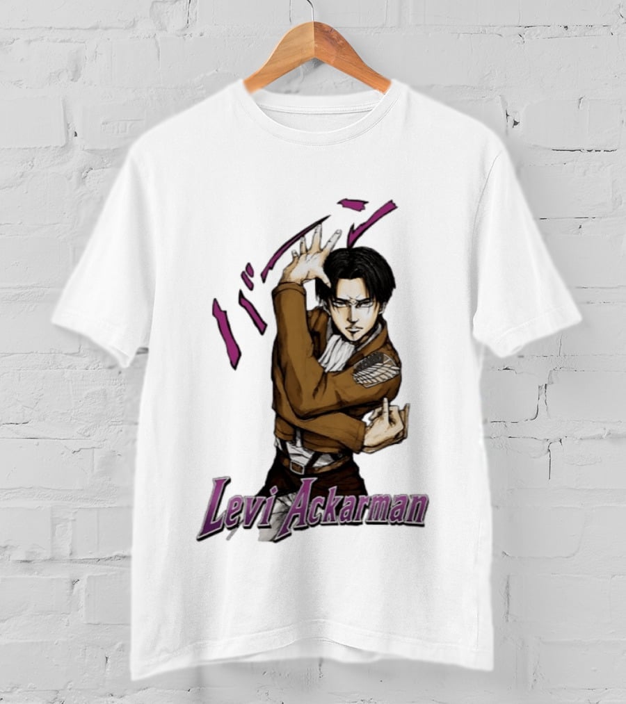 Levi Ackerman Anime Character Pose Attack On Titan Manga T-Shirt