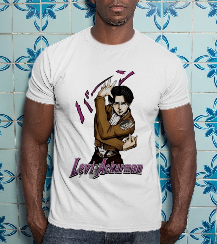 Levi Ackerman Anime Character Pose Attack On Titan Manga T-Shirt