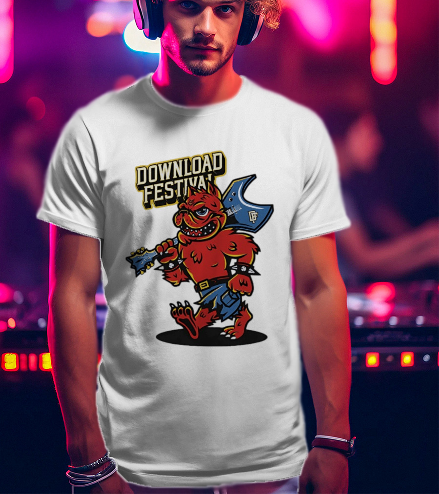 Download Festival Hellhound Character With Guitar T-Shirt