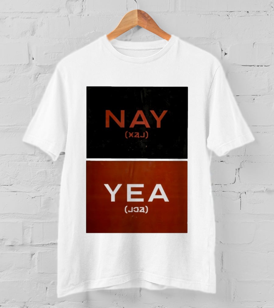 Nay Yea Minimalist Affirmation Negation Optical Illusion T-Shirt