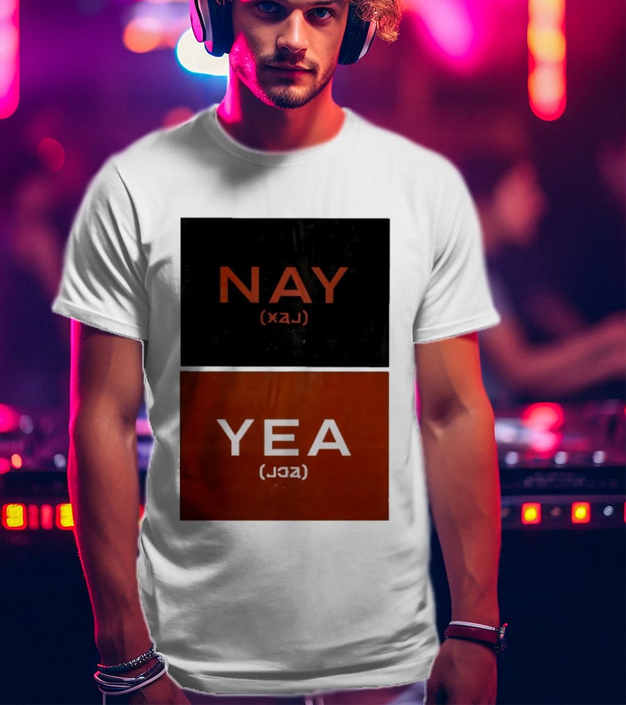 Nay Yea Minimalist Affirmation Negation Optical Illusion T-Shirt